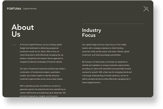 An image that explains what Fortuna is all about as well as their Industry Focus