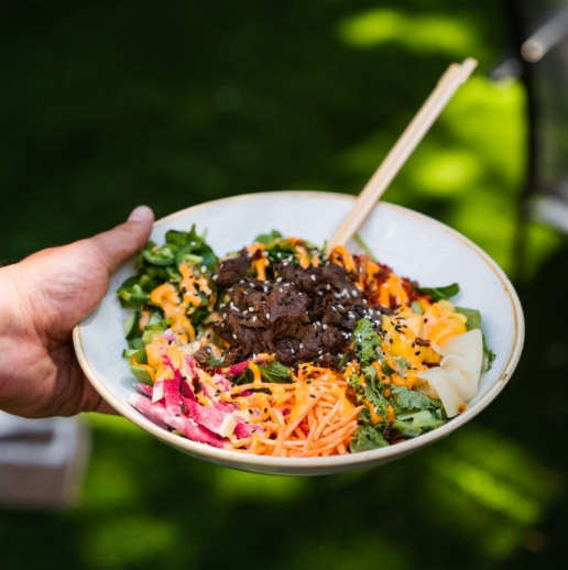 One of our many bowls with chopsticks