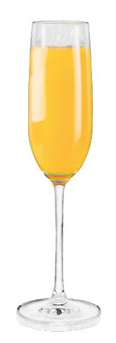 A mimosa glass. Best deal in Calgary! Join us for $1.50 Mimosas every Saturday and Sunday at Madi's!