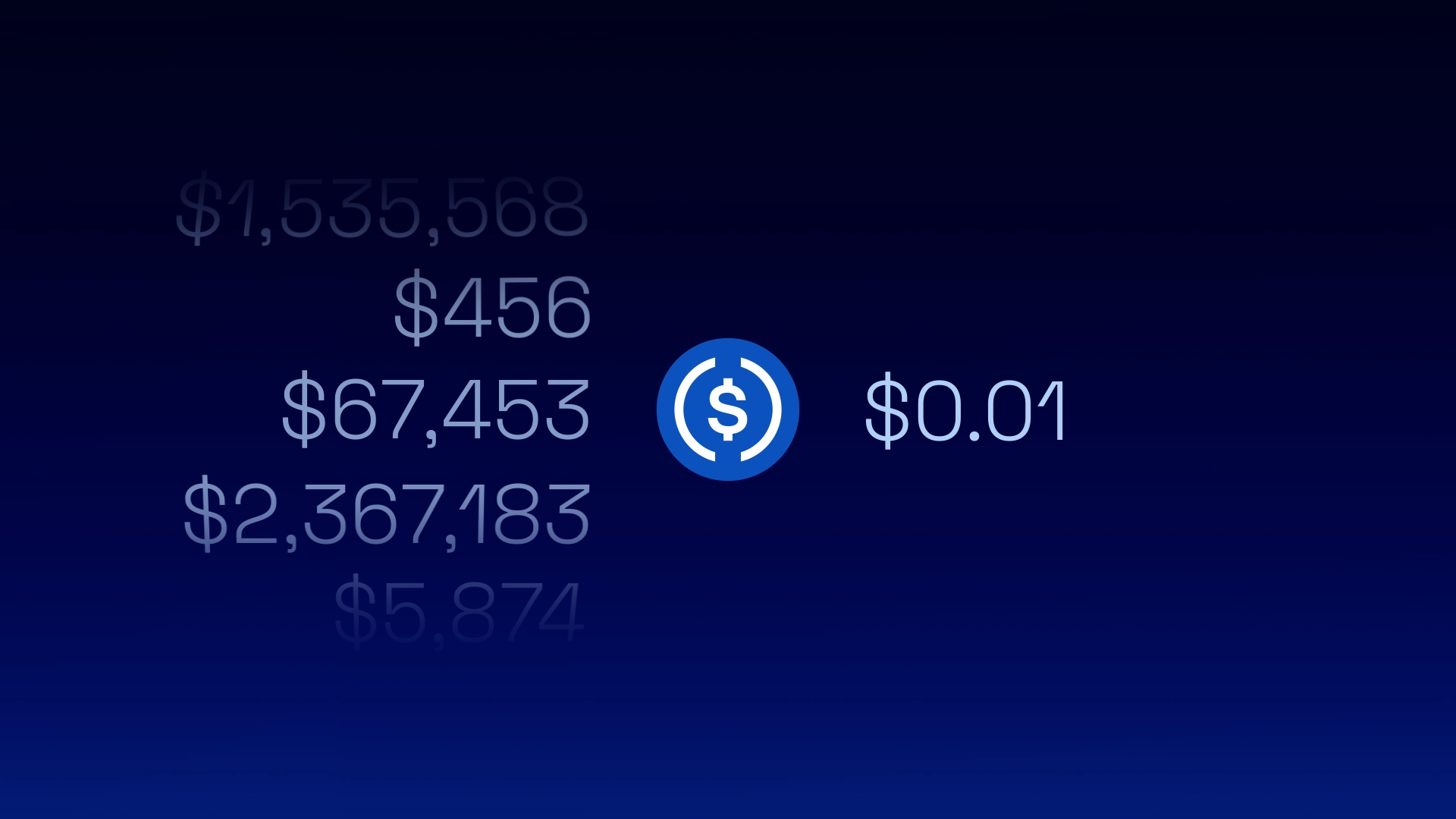 Illustration showing different dollar amounts on one side and $0.01 on the other