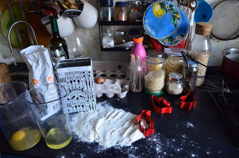 Ingredientes para o bolo sem plástico