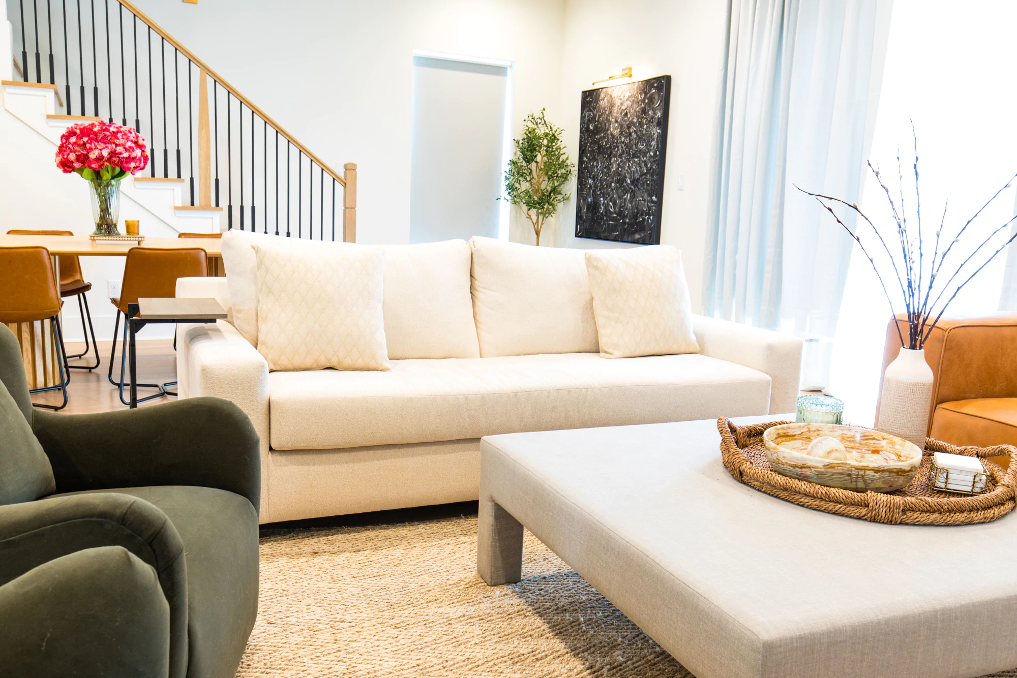 Custom white couch made for Jasmine by Living Designs Furniture