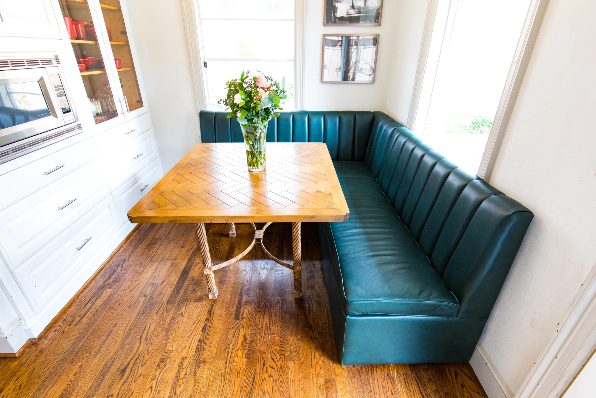 Custom banquette at dining area