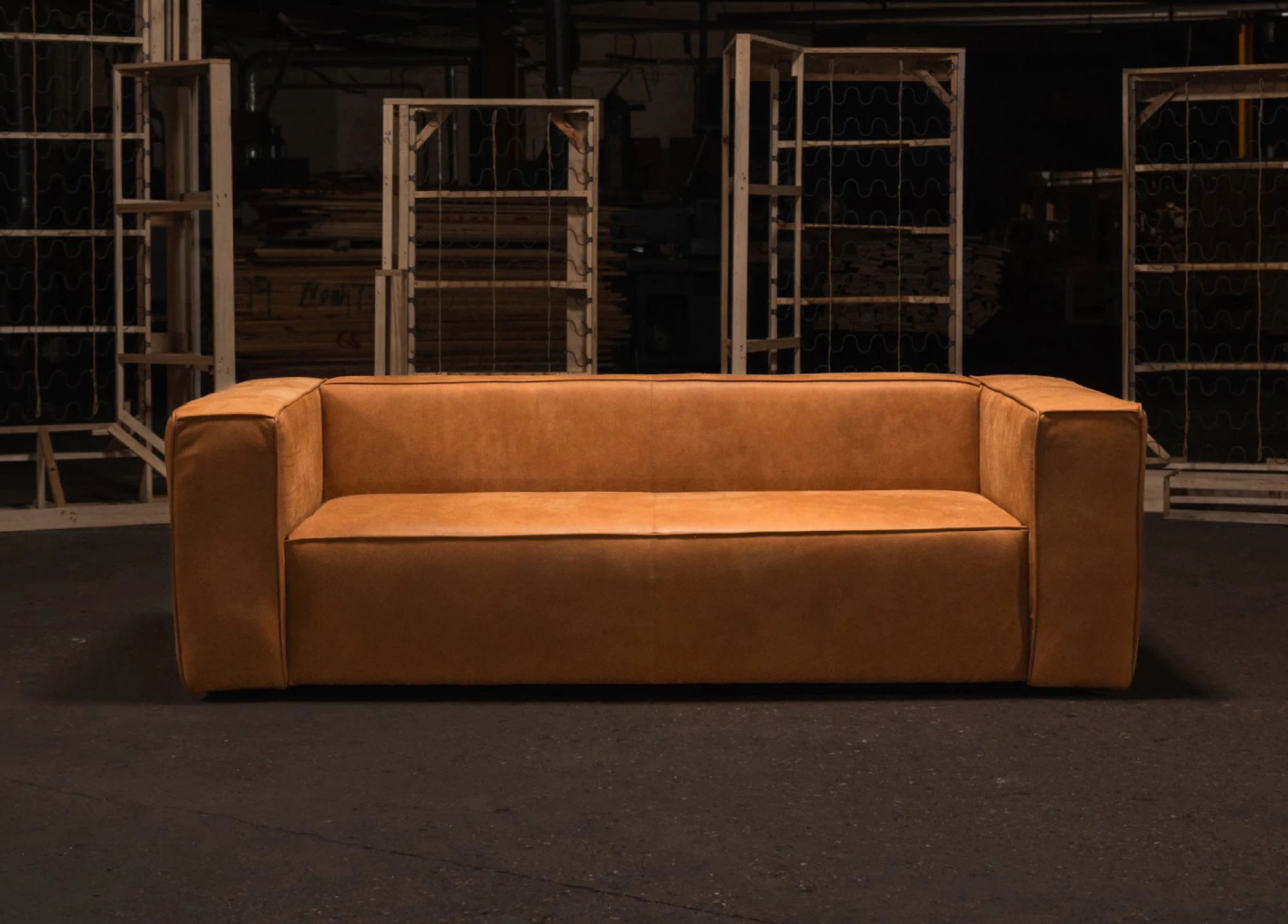 The Jasmine Sofa in burnt orange