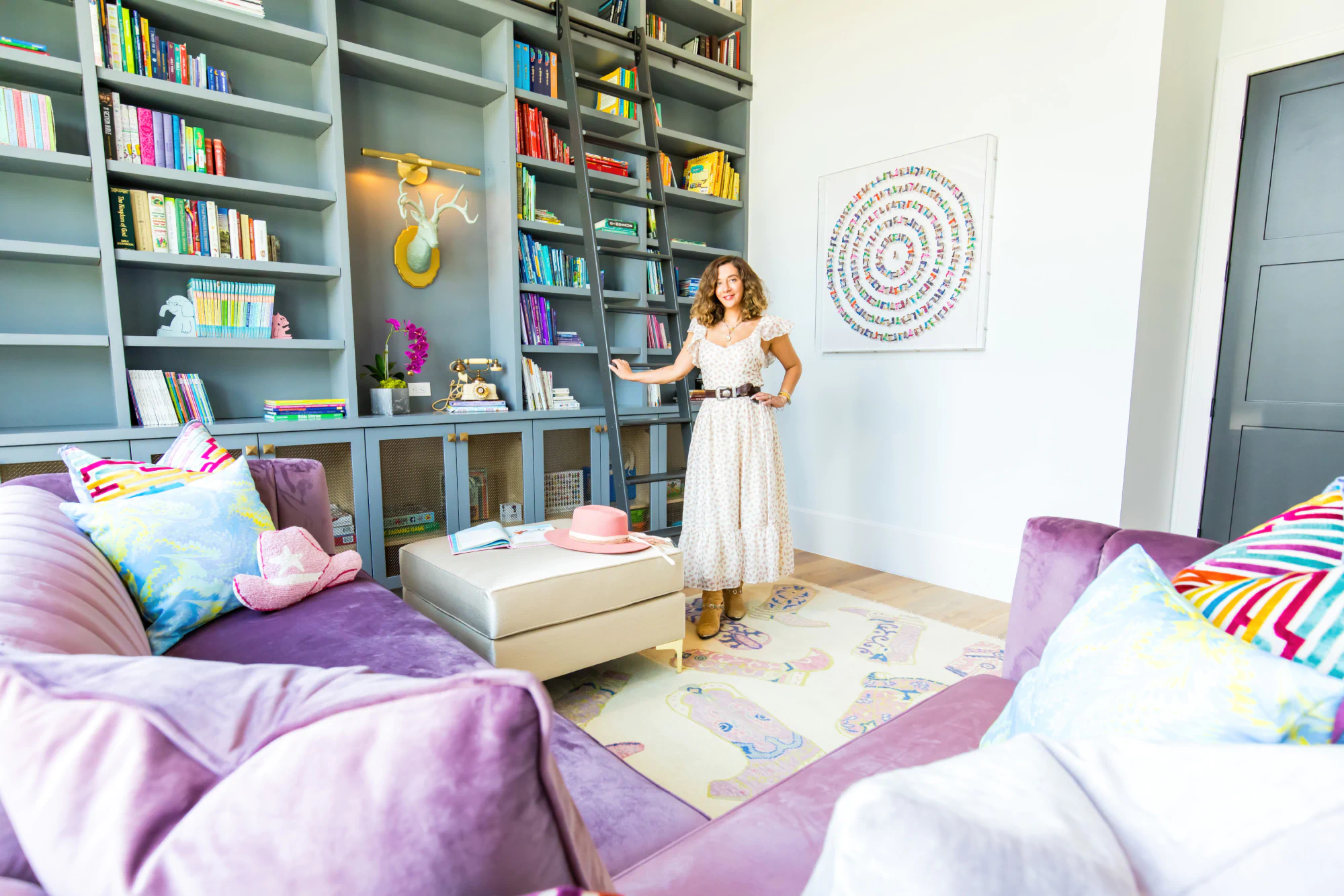 Vibrant lilac sectional made by Living Designs Furniture