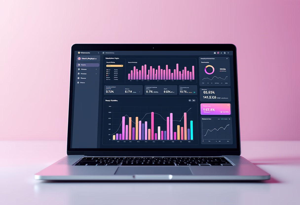 [interface] image of a laptop with software interface (for a ai marketing tech company)