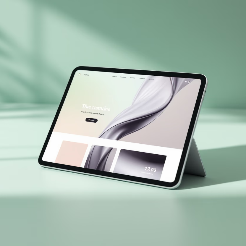 [digital project] image of website design on a tablet (for a graphic design studio)