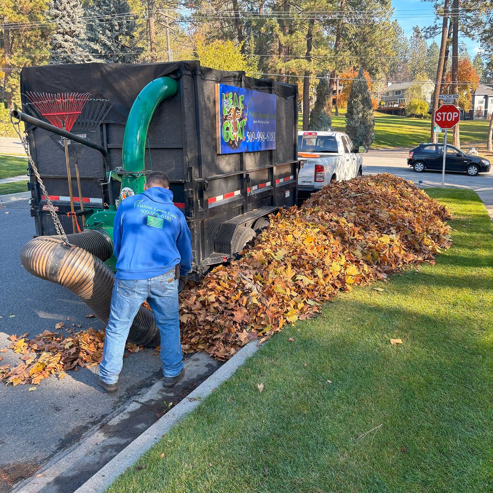 Seasonal cleanup keeping commercial entry spotless