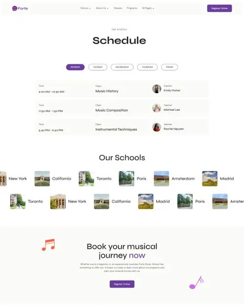 Schedule - Screenshot