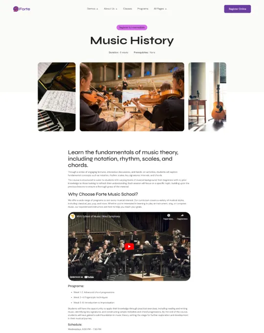 Class Details (CMS)-Screenshot