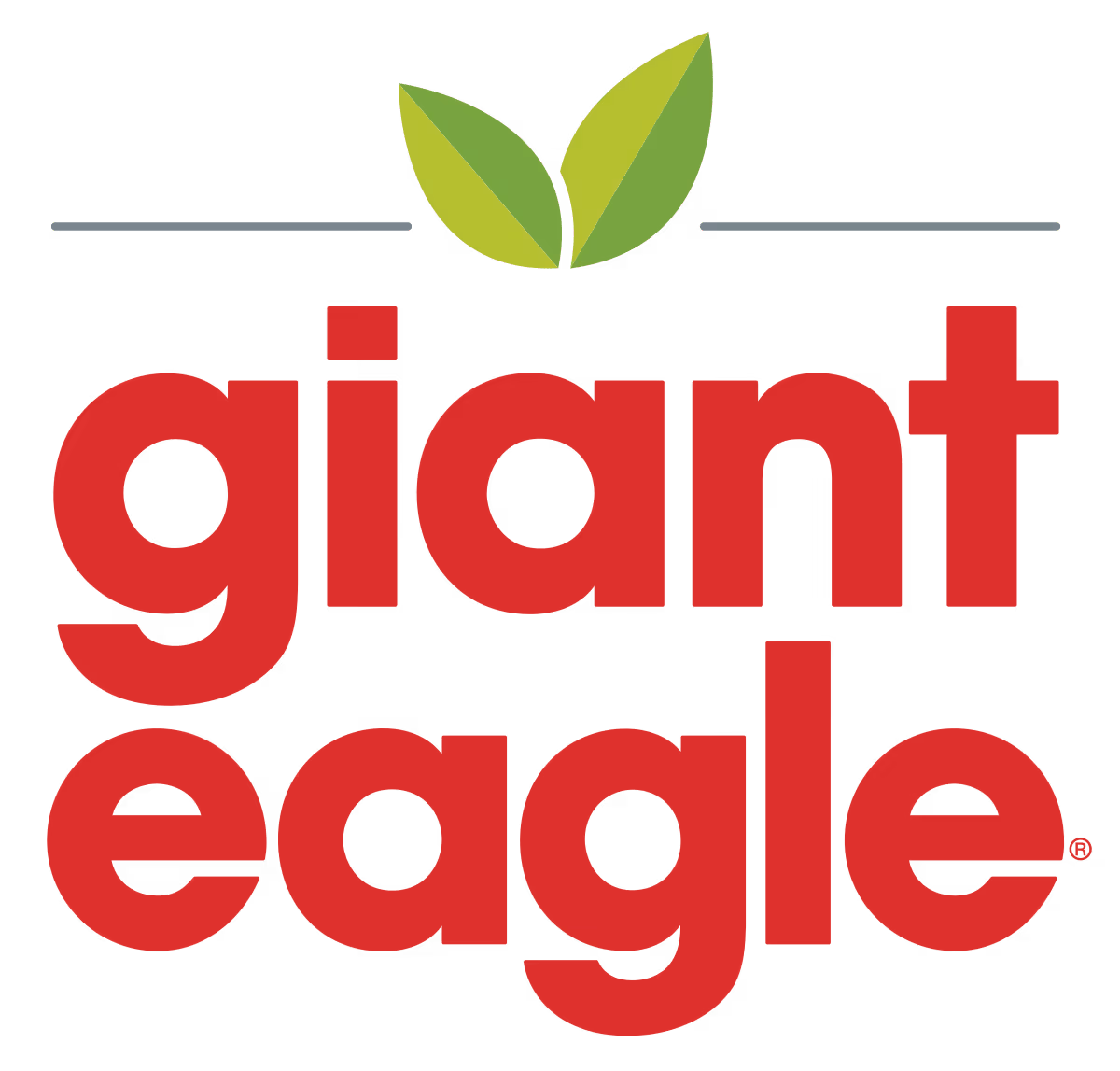 Giant Eagle logo with two green leaves above the red text. - Blackwell Sales Group