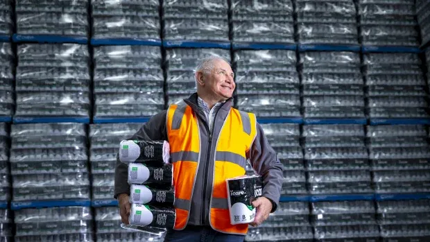 David Holckner standing in the Encore Tissue Warehouse