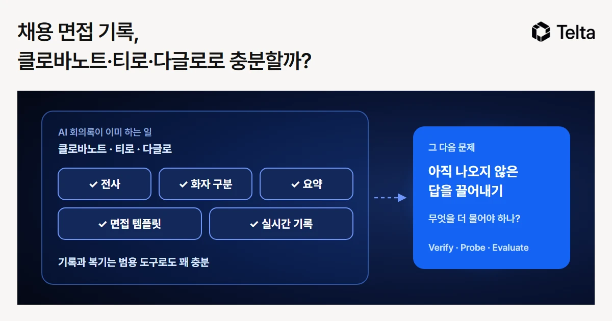 채용 면접 기록, 클로바노트·티로·다글로로 충분할까?