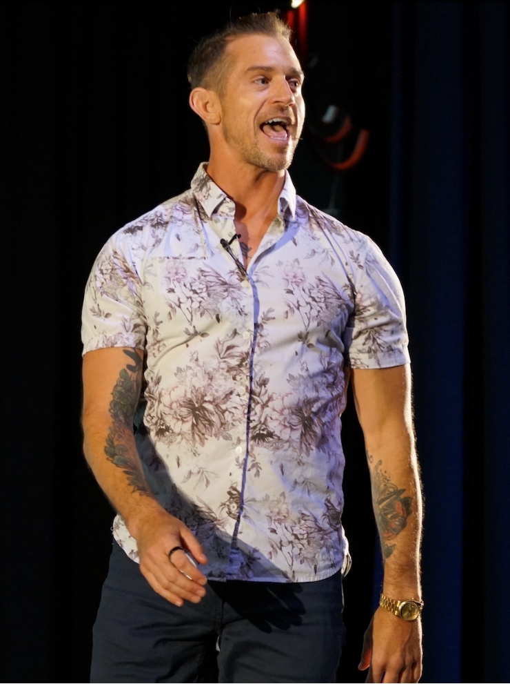 Bryan on stage