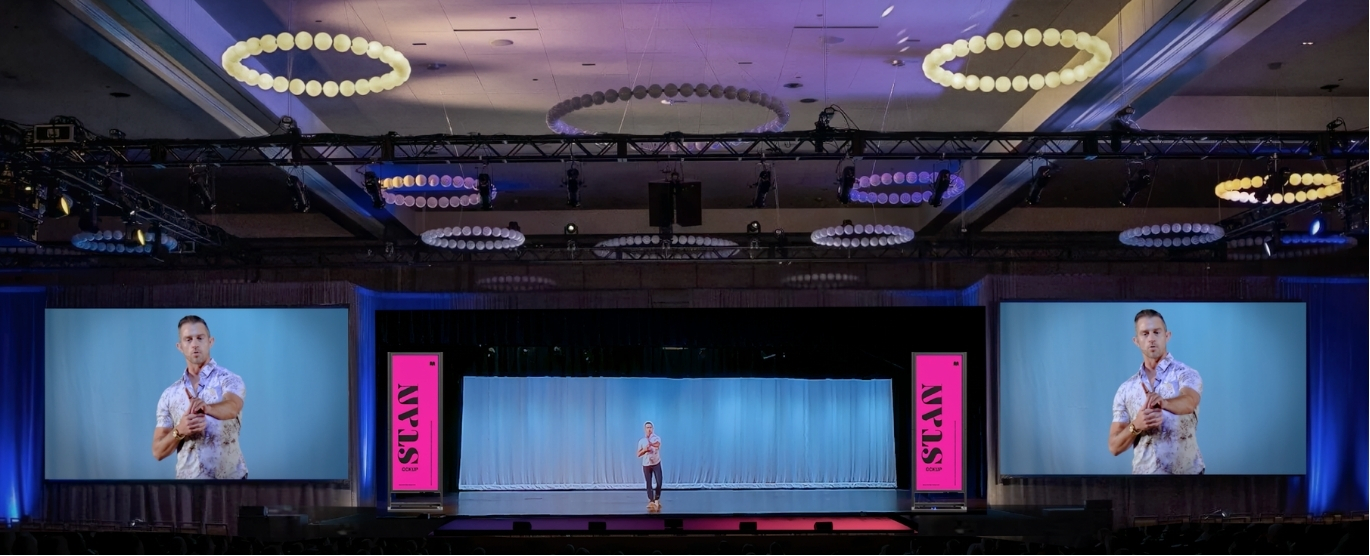 Bryan on stage