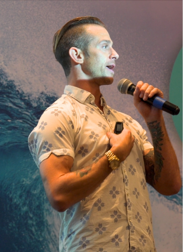 Bryan on stage