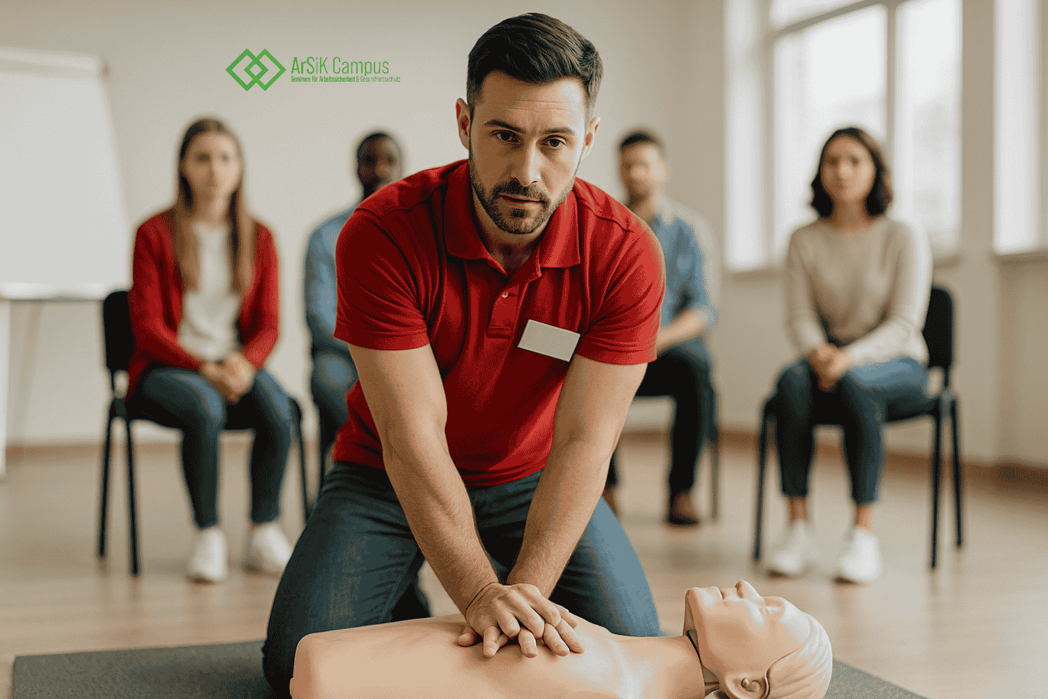 Erste-Hilfe-Schulung mit einer Reanimationspuppe