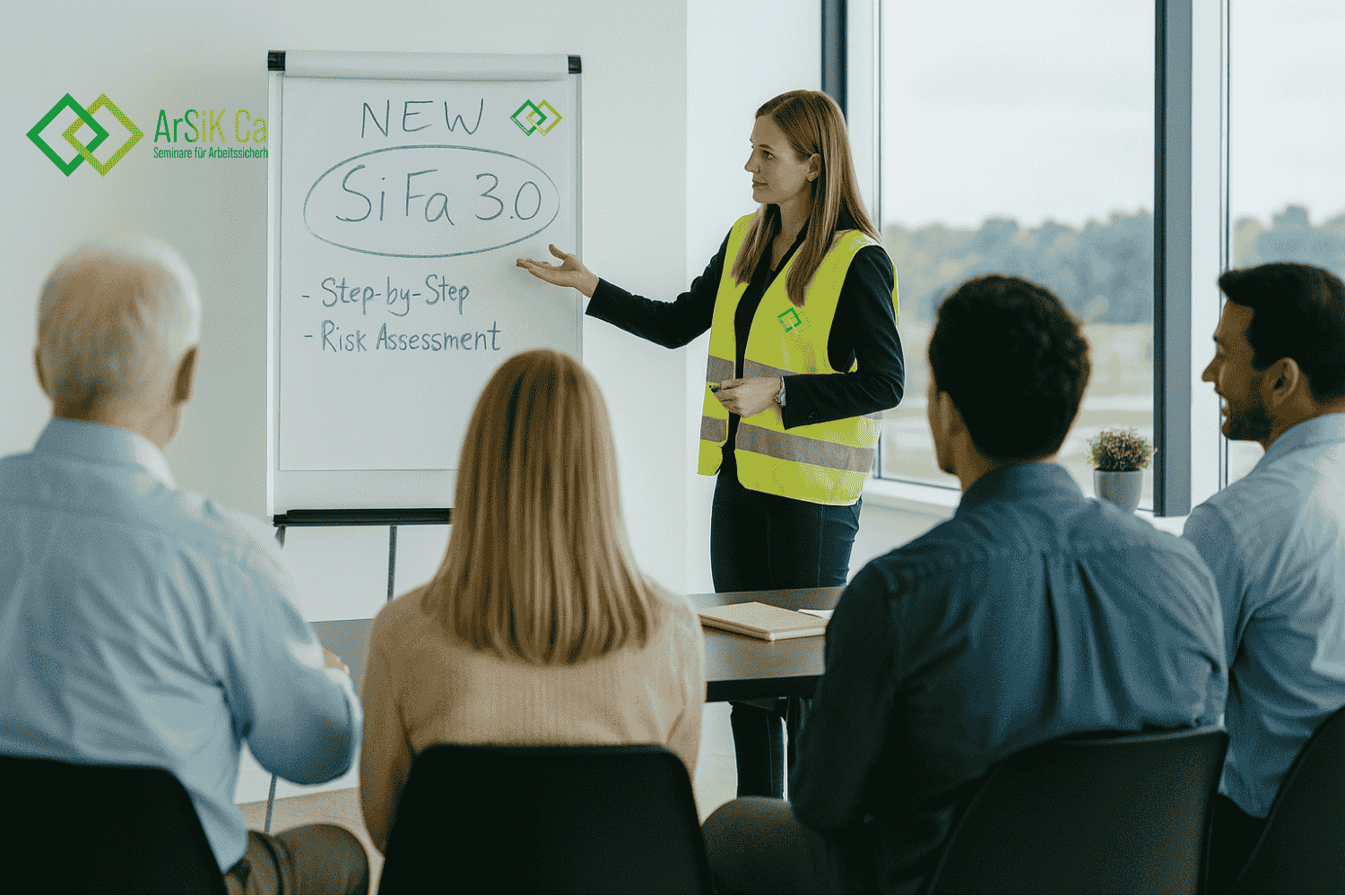 Schulungsraum mit 5 Personen zum Thema SiFa 3.0 Fortbildung