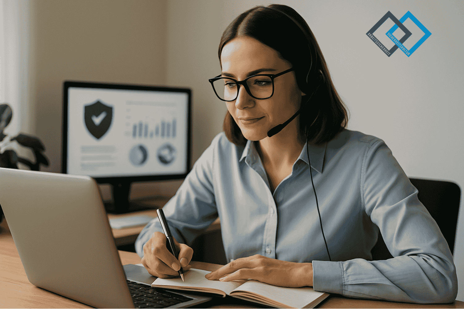 Person am Laptop und die ArSiK News zu lesen