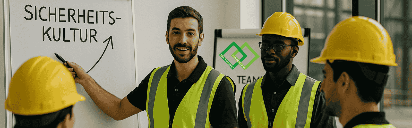 Mehrere Personen im Besprechungsraum und unterhalten sich über die SIcherheitskultur