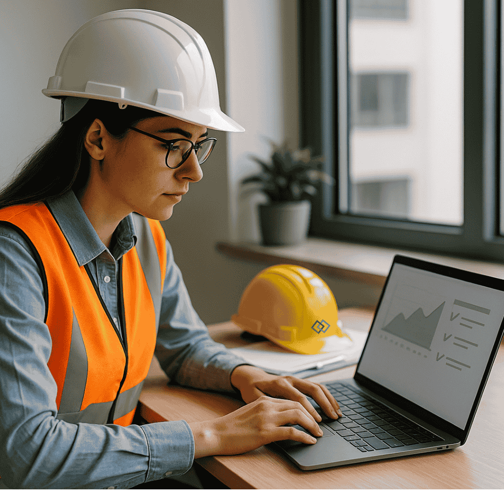 Eine Person vor einem Laptop und erkundigt sich zum Thema Safety Culture Ladder Beratung
