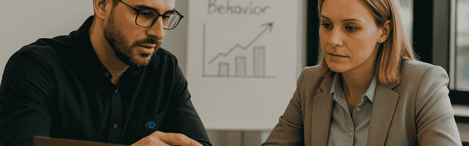 2 Personen im Besprechungsraum und reden über SIcherheitkultur - Warum mit ArSiK Consulting?