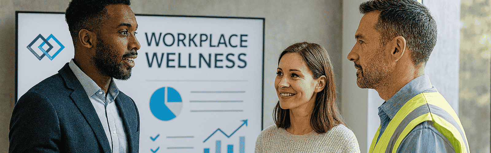 3 Personen im Meetingraum und sprechen über Betriebliches Gesundheitsmanagement