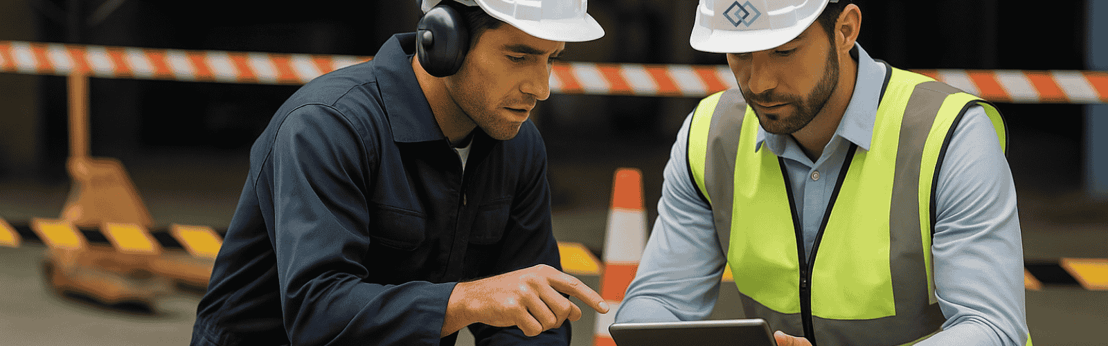 2 Fachkräfte für Arbeissicherheit von ArSiK und untersuchen einen Unfall