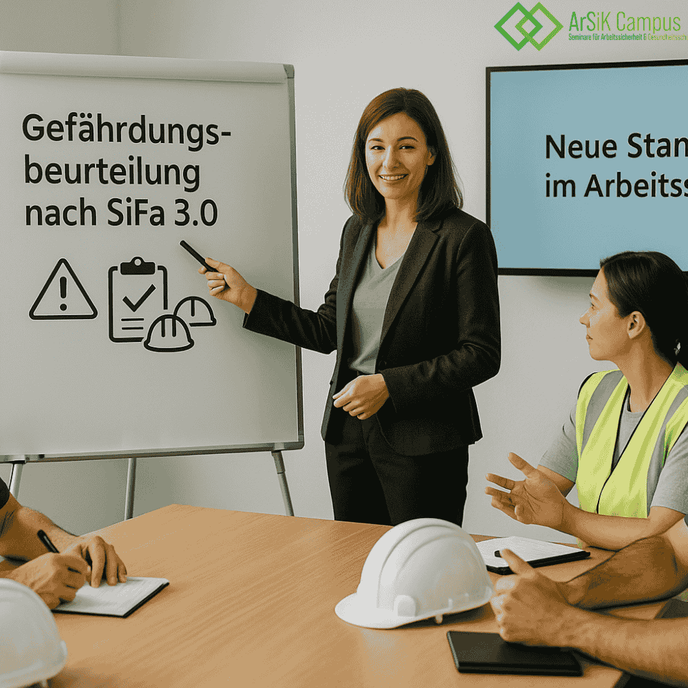 2 Personen im Seminarraum mit Flipchart und Monitor