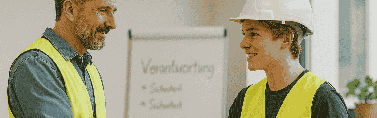 Der Dozent überreicht das Zertifikat für Arbeitsschutz für Auszubildende