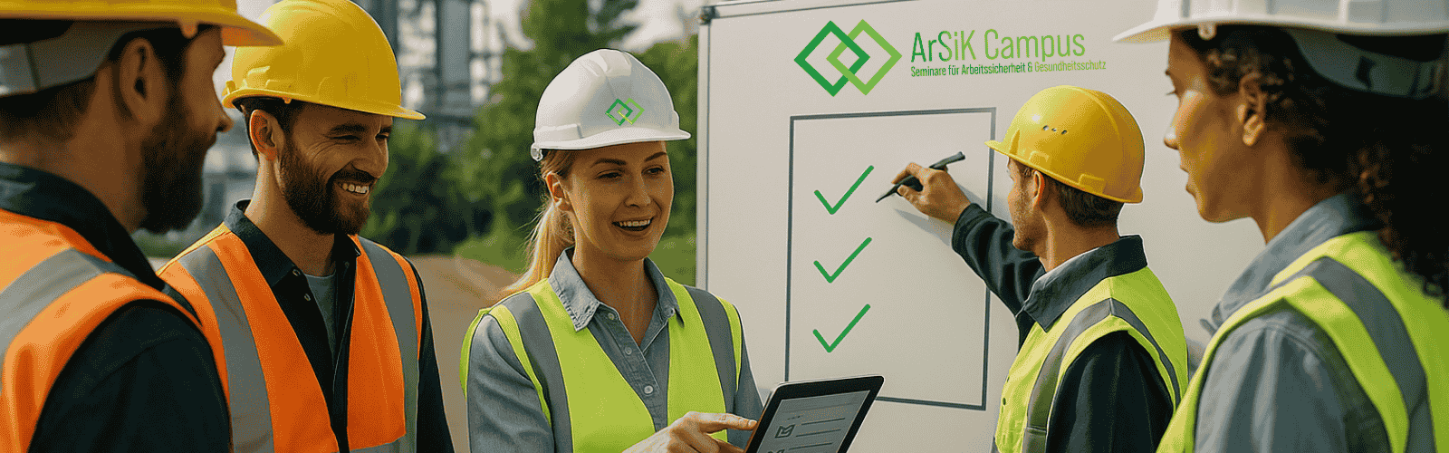 Gruppe von 5 Personen die Outdoor eine Untererrichtseinheit SCL gelernt bekommen.