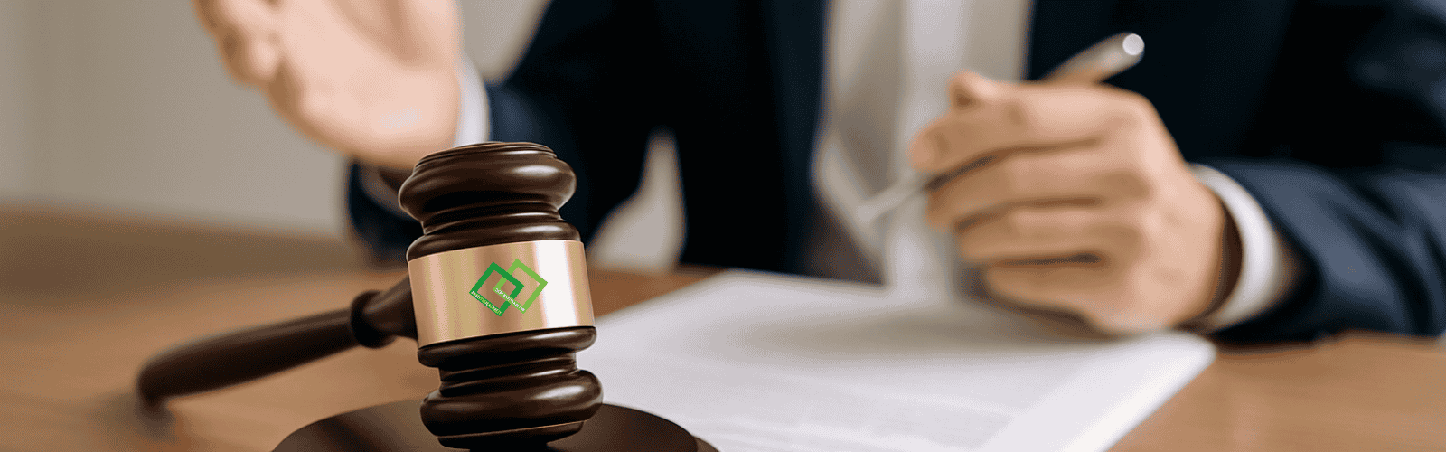 Ein Gericht, wo man den Richterhammer sieht 