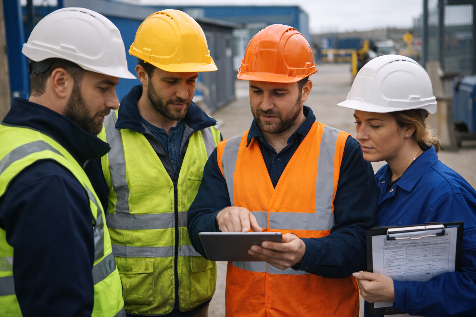 Fremdifirmenmitarbeiter und Besucher die digitale unterwiesen werden
