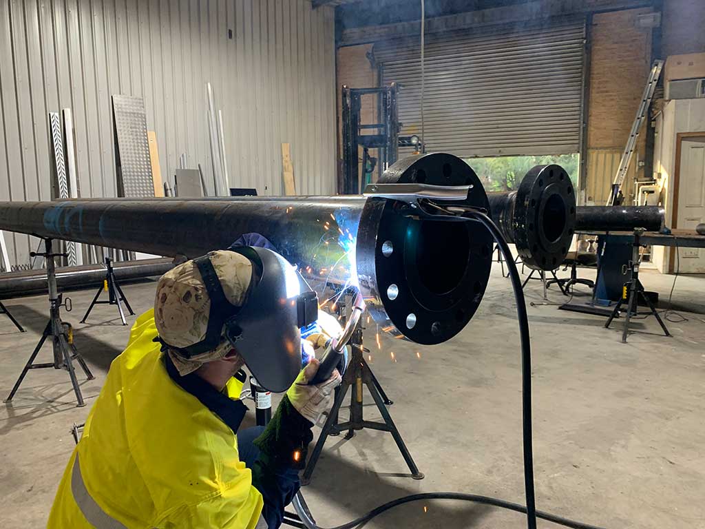 Welding and fabricating in SCW Workshop 