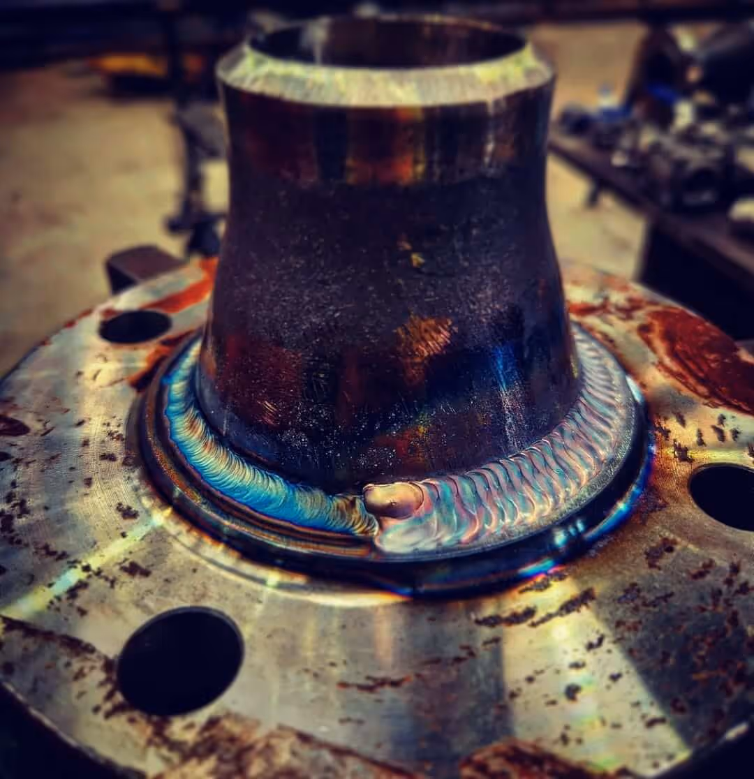 Stainless reducer to slip on flange welding using TIG