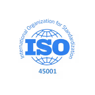 A logo of the United registrar of systems, ISO 45001