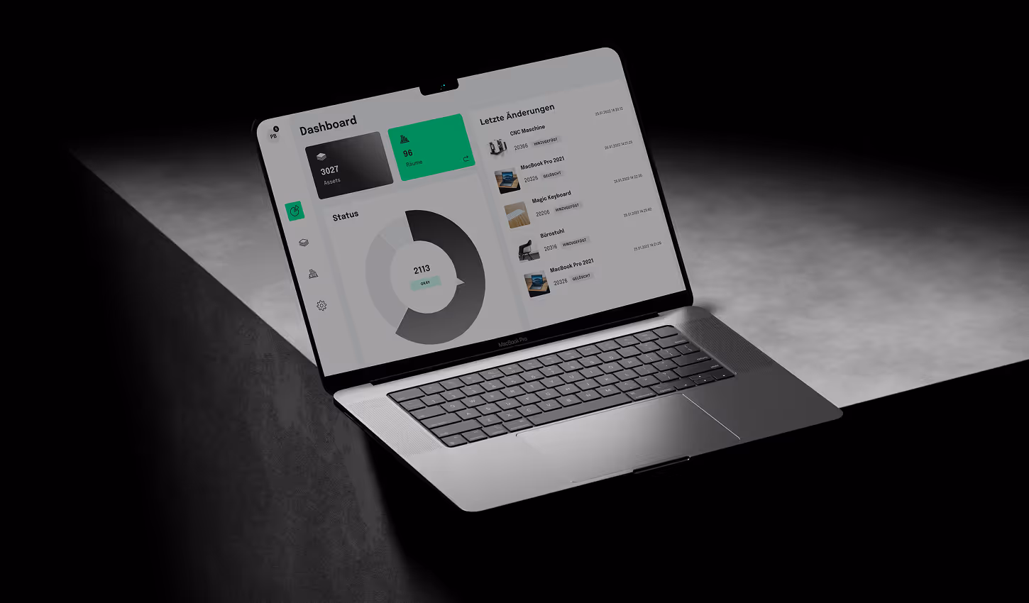 Mockup of dashboard on macbook