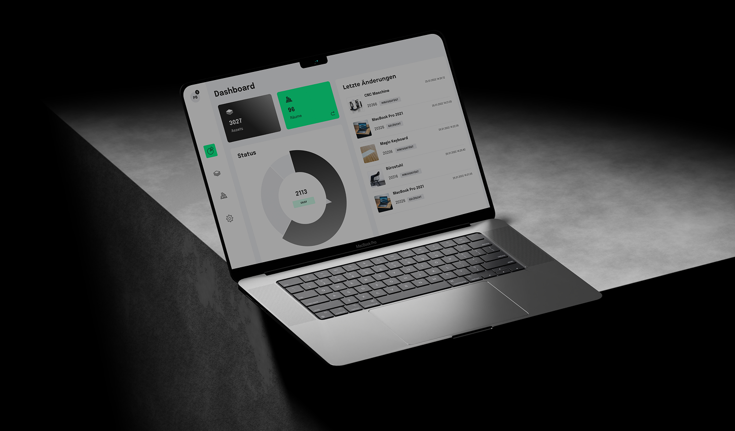 Dashboard on laptop macbook