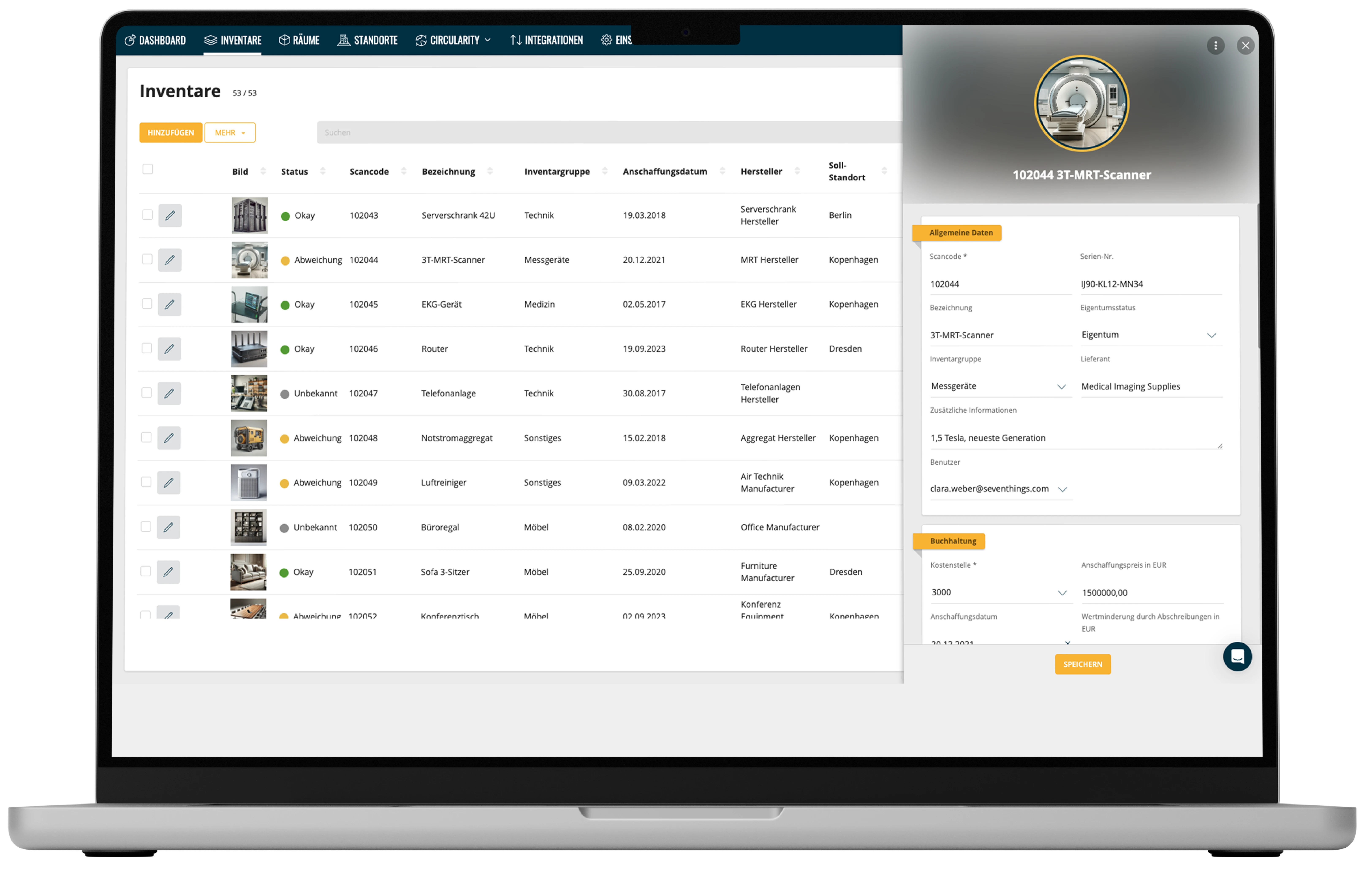 Healthcare software on desktop display