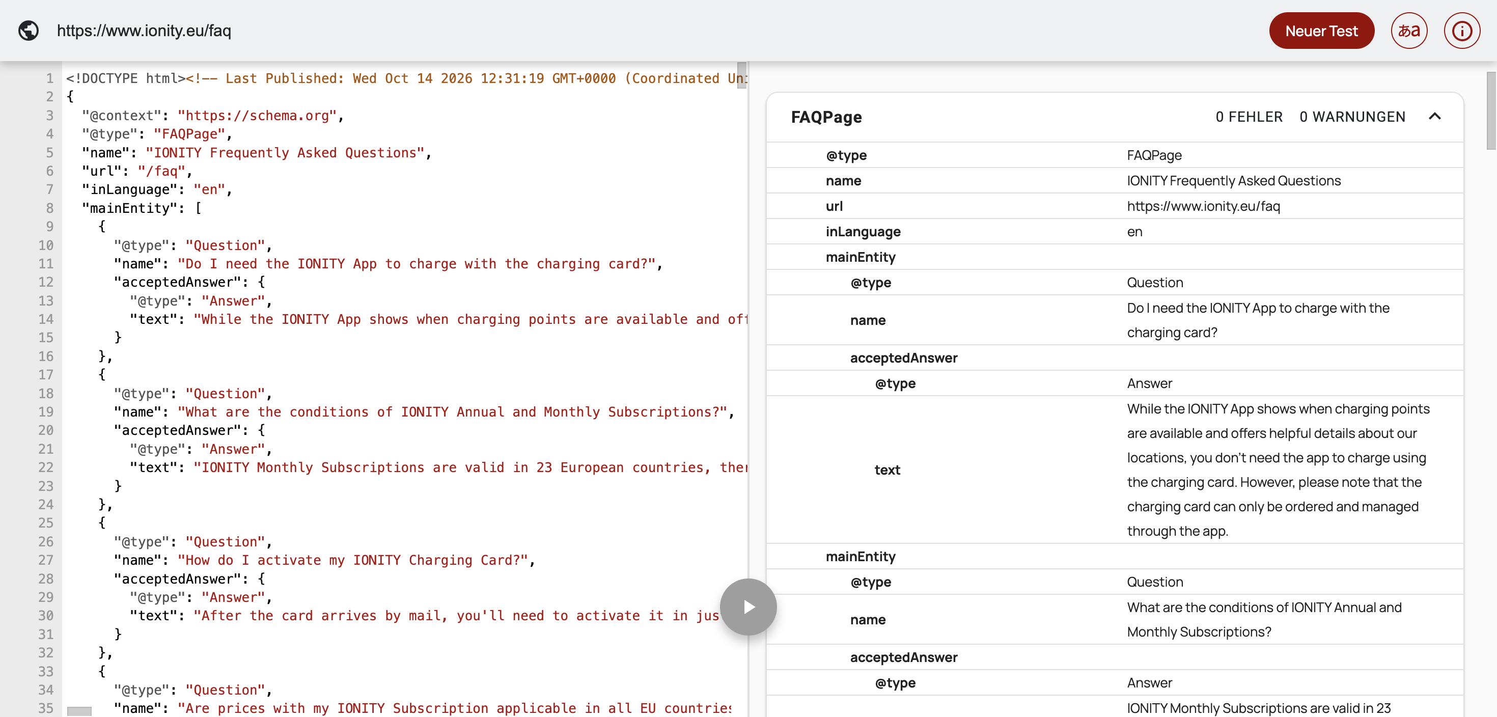 IONITY Schema Test