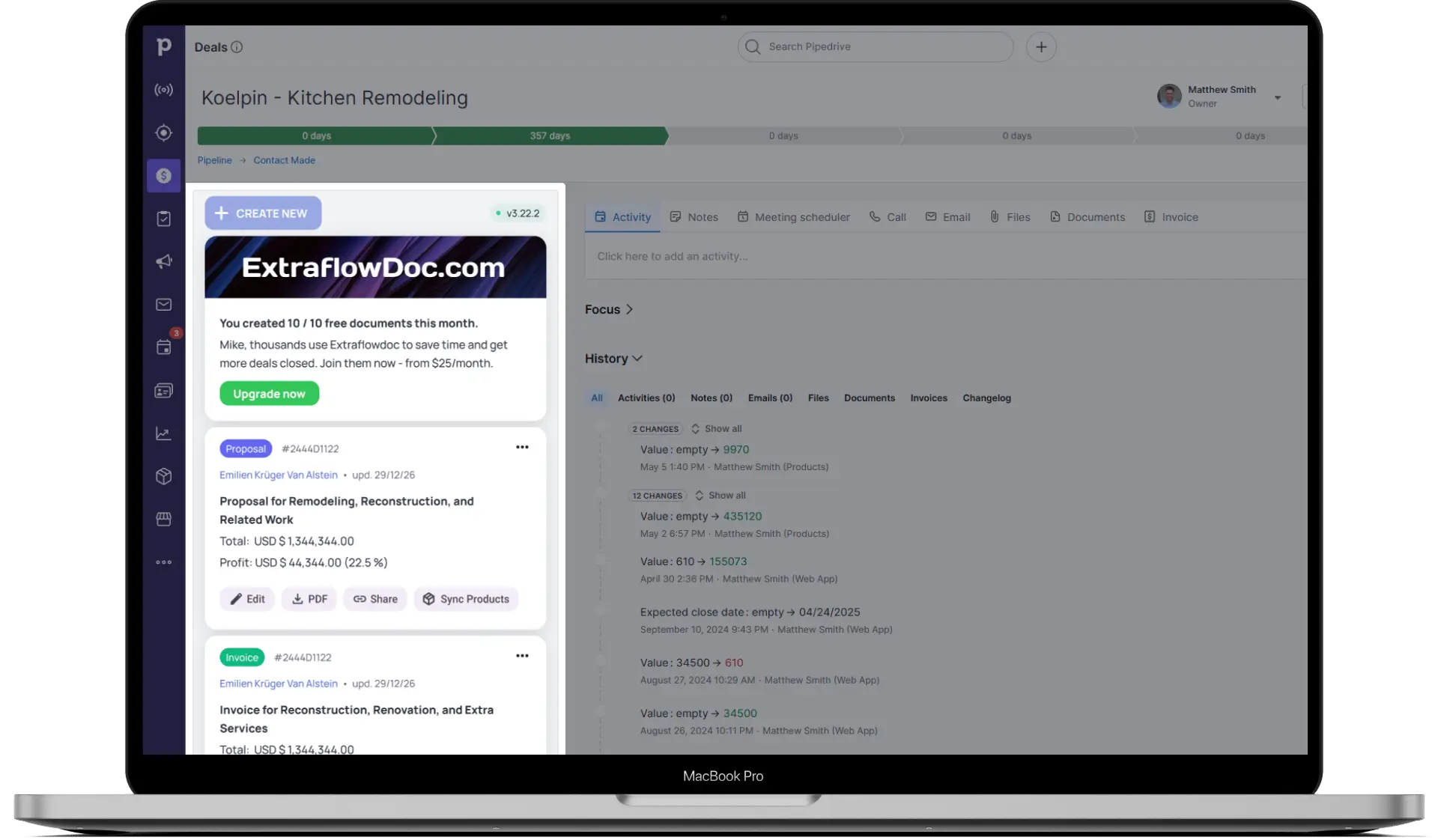 Dashboard mockup