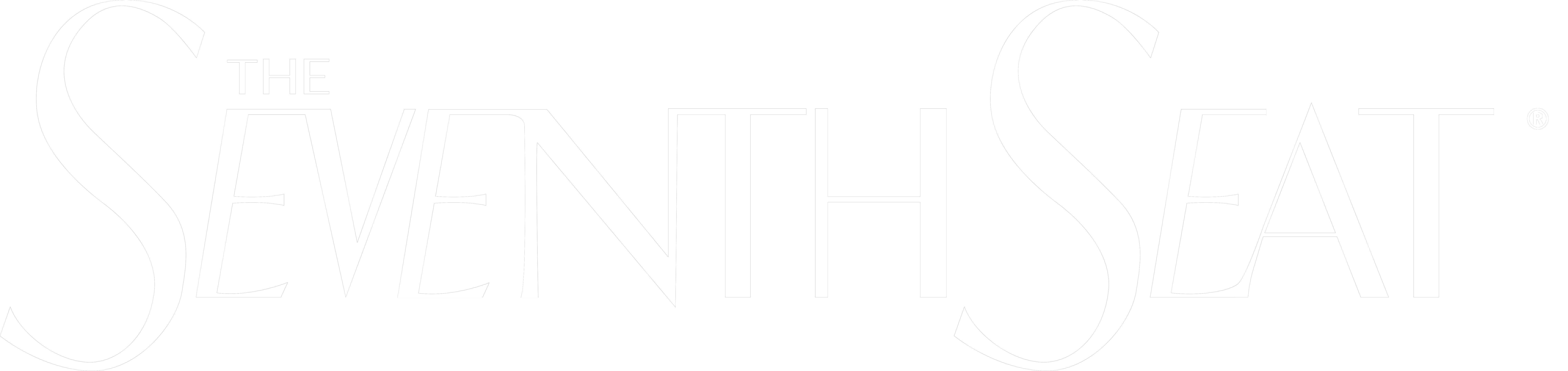 The Seventh Seat logo for the original unscripted series sharing real conversations, human stories, and cinematic depth.