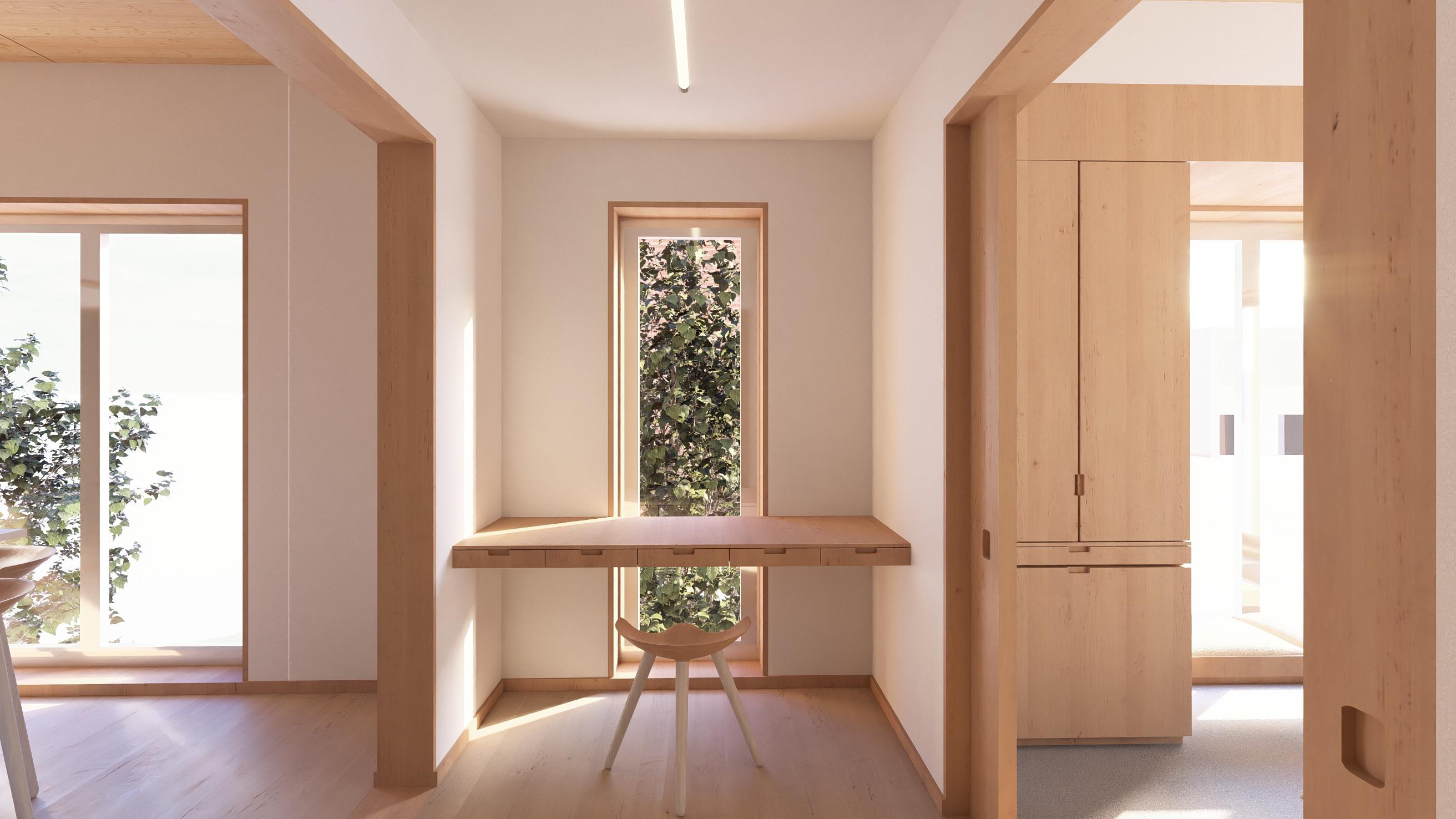 Windows overlooking greenery