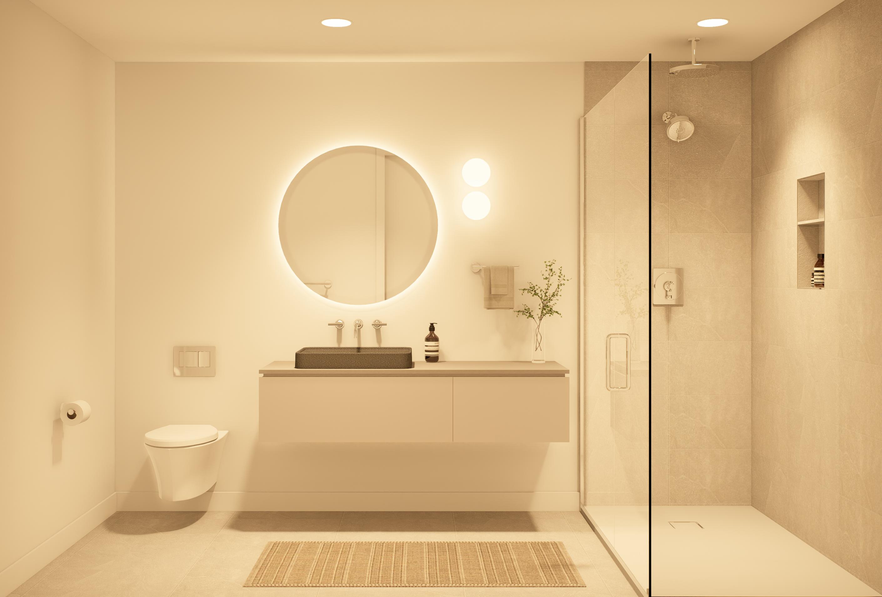 Spacious bathrooms