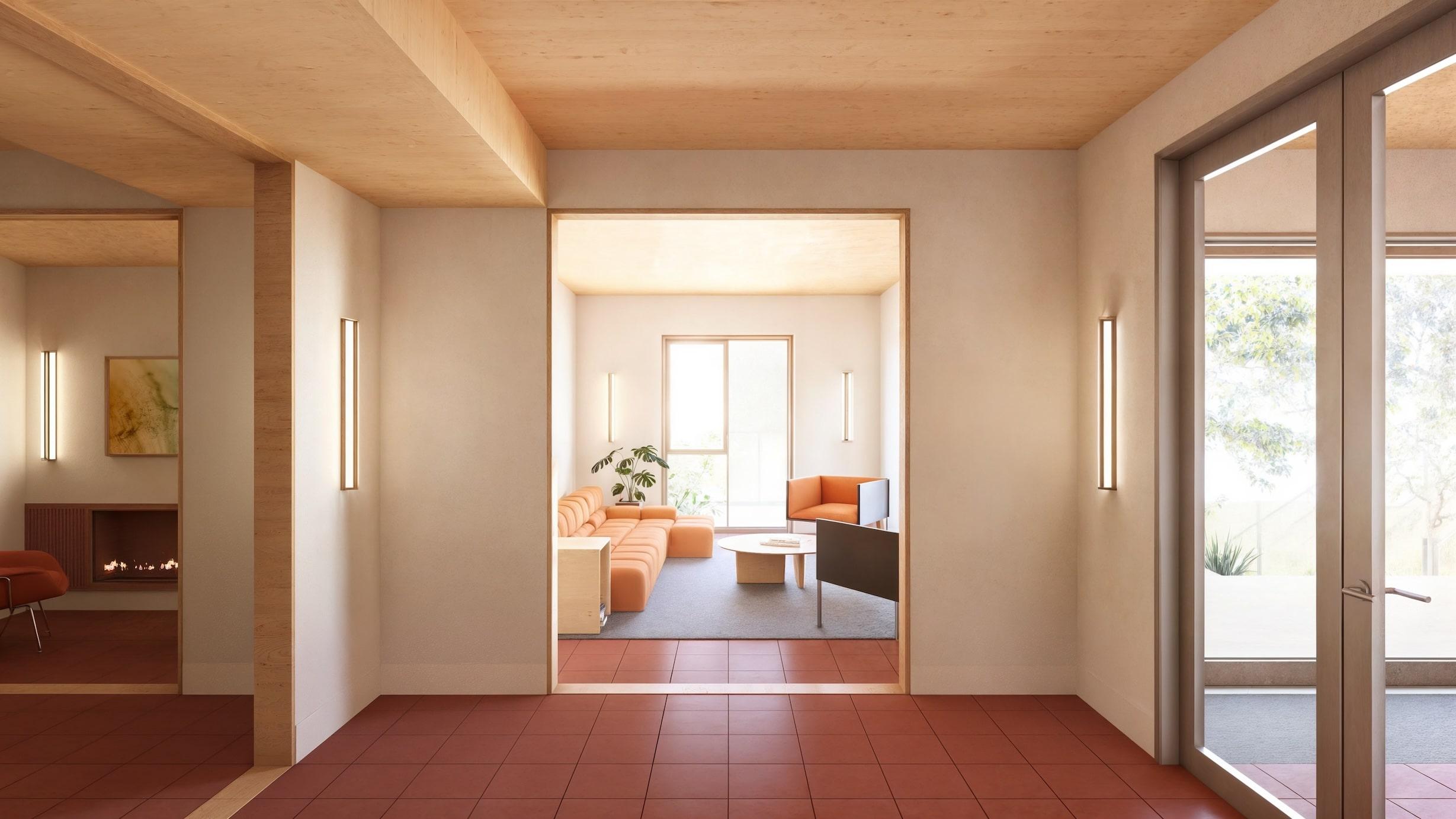 Floor-to-ceiling windows in the apartments