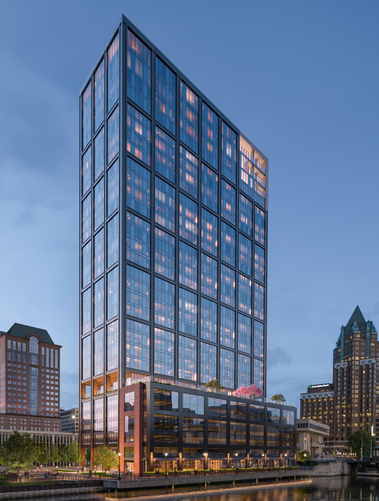 The Edison, as seen from the Milwaukee River