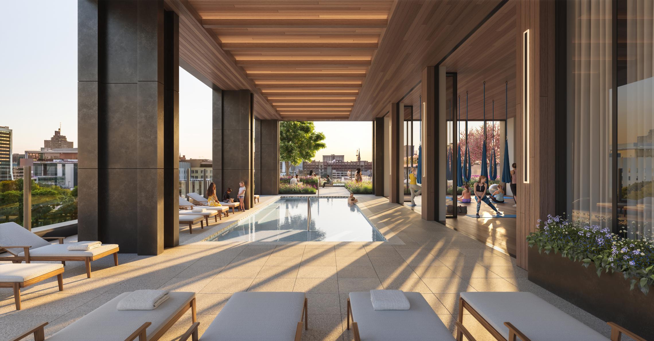 Edison's wellness area will offer space to swim, stretch, and reset