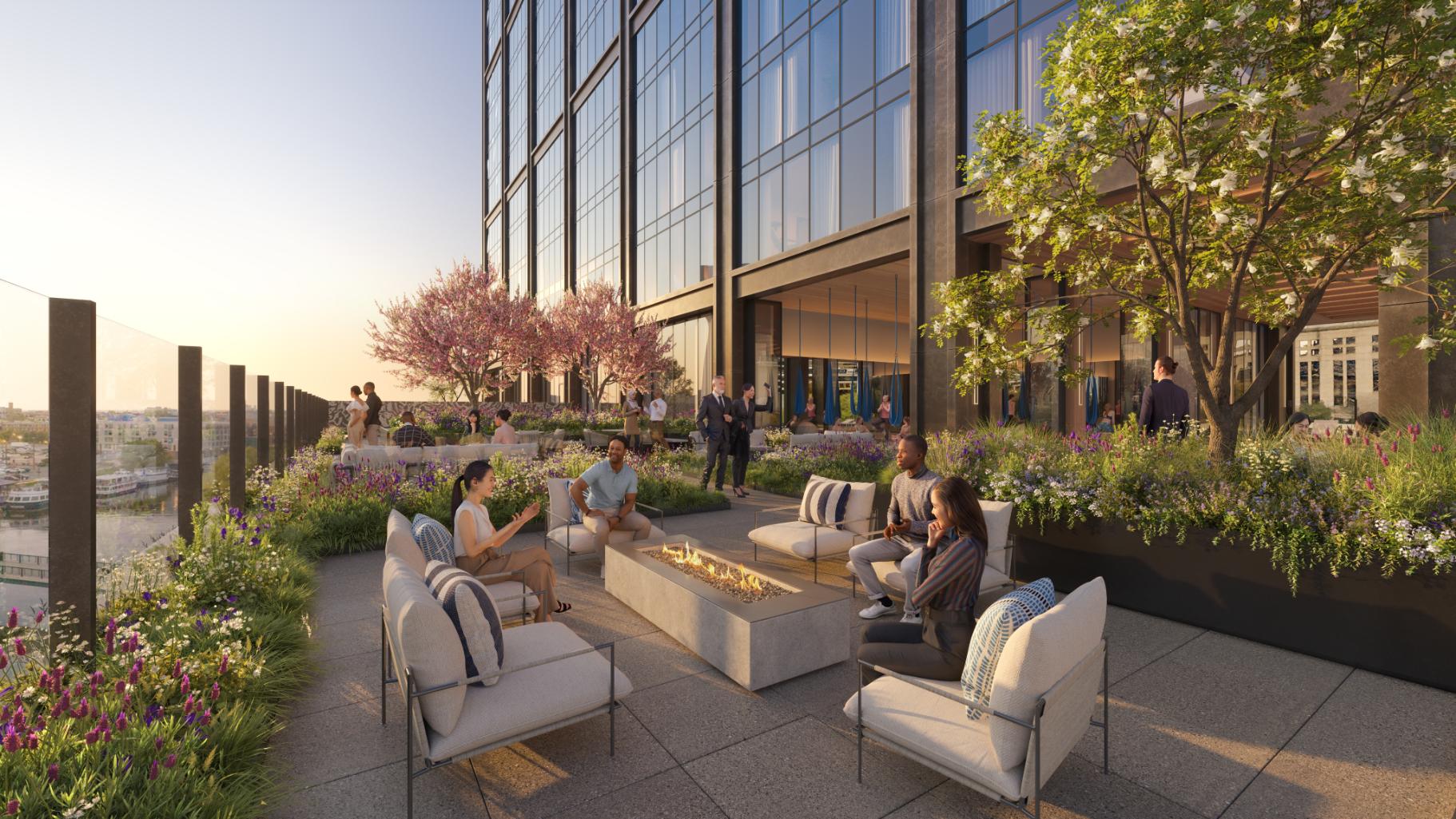 Outdoor terraces will offer space to gather, garden, and enjoy the open air