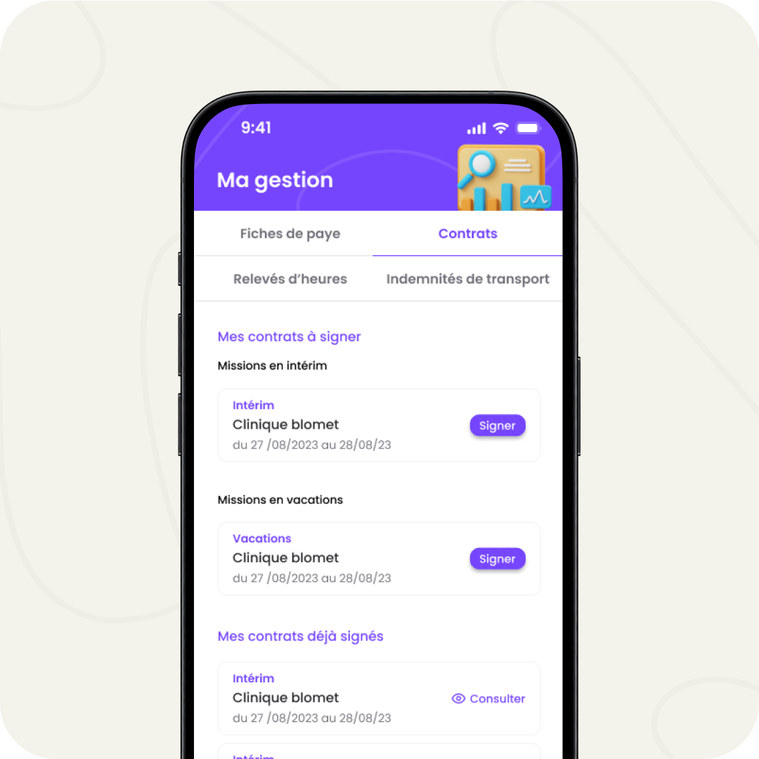 application tkcare - administratif