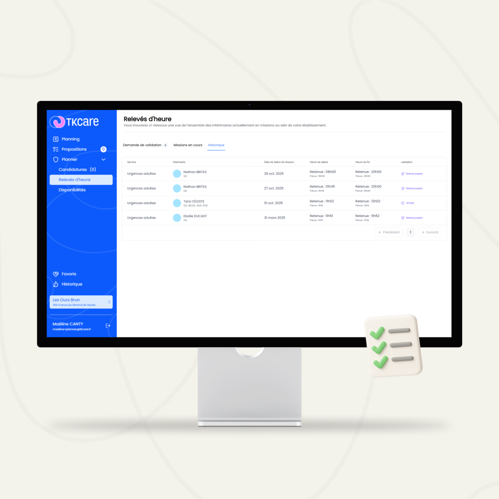 application tktime - relevé d'heures digital 